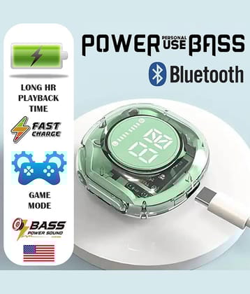 Transparent Bluetooth Headphones with LED Display Charging Case, Premium Sound Quality, Smart Touch & Long Playtime