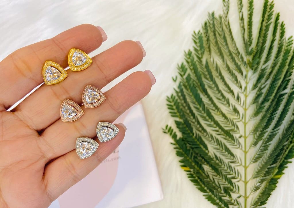 Trillion Halo Solitaire Studs