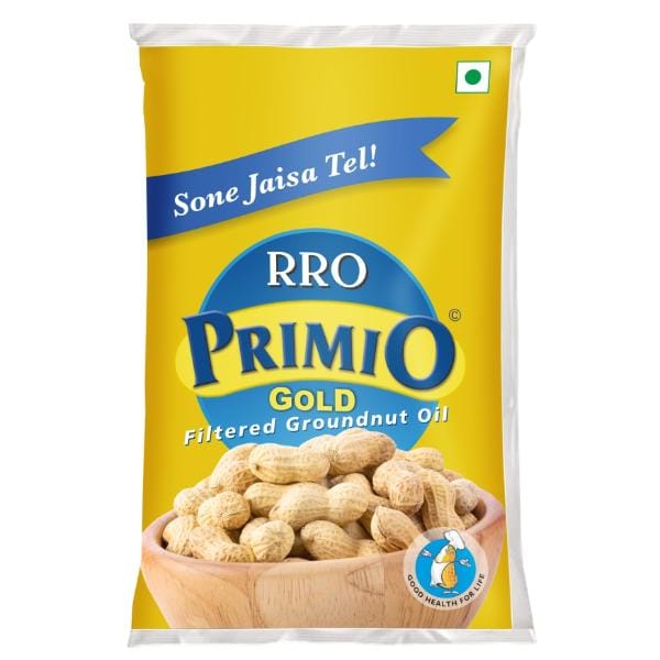 RRO Primio Gold Filtered Groundnut Oil 1 Ltr Pouch