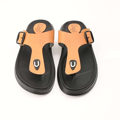 Comforto Stylish Chappal for Men-6 / Tan