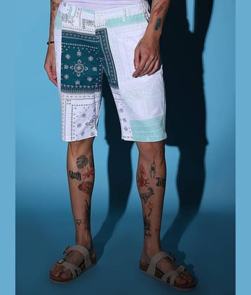 The Indian Garage Co. Mint Green Cotton Men's Shorts ( Pack of 1 )
