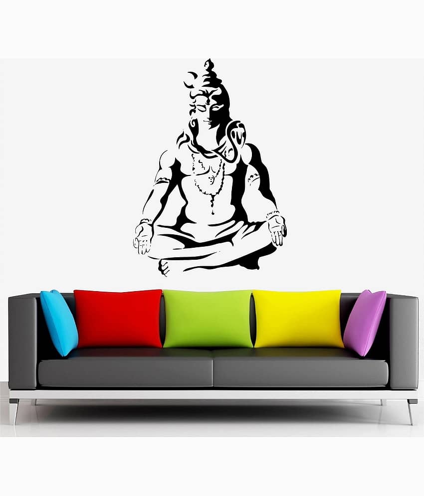 Asmi Collection Meditating God Shiva Wall Sticker ( 90 x 60 cms )