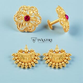 Vivastri Premium Gold Plated Alloy Stud Earrings Combo for Women & Girls Pack of 2