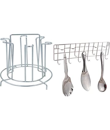 JISUN - Silver Stainless Steel Storage Racks ( Pack of 2 )