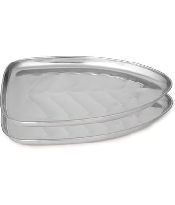 Dynore 2 Pcs Stainless Steel Silver Tray