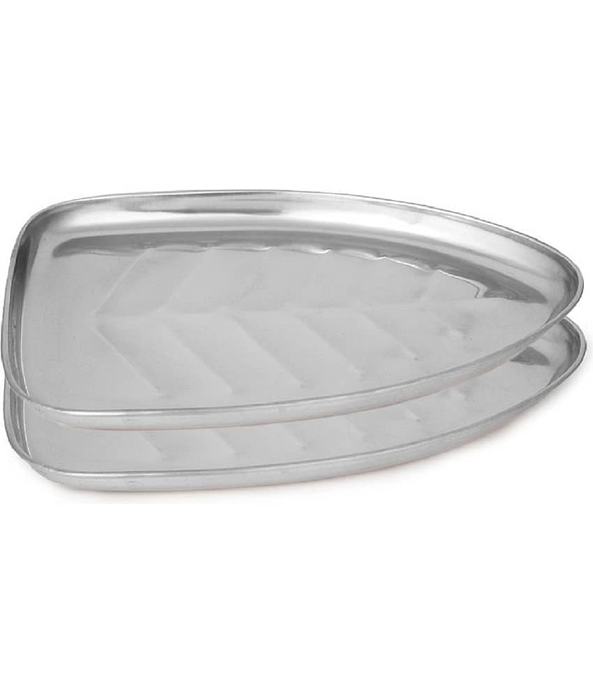 Dynore 2 Pcs Stainless Steel Silver Tray