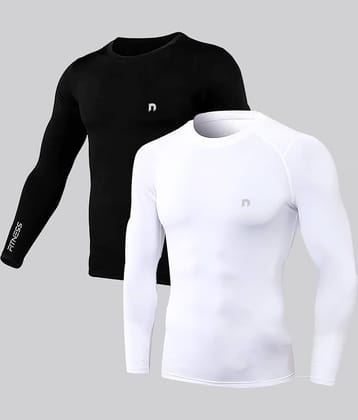 NEVER LOSE Black Polyester Slim Fit Men's Sports T-Shirt ( Pack of 2 )