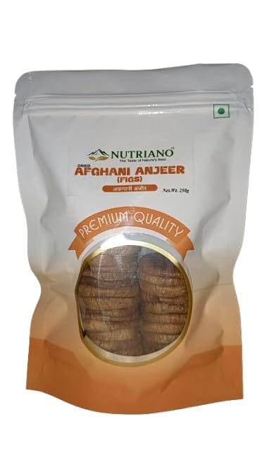 Nutriano Afghani Anjeer Dried Figs Naturally Sweet and Soft Rich in Fiber and Calcium Tasty Dry Fruit Snack for Snacking Baking and Cooking Fresh Quality (250g Pack of 1)