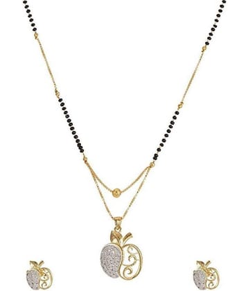 PUJVI - Golden Mangalsutra Set ( Pack of 1 )