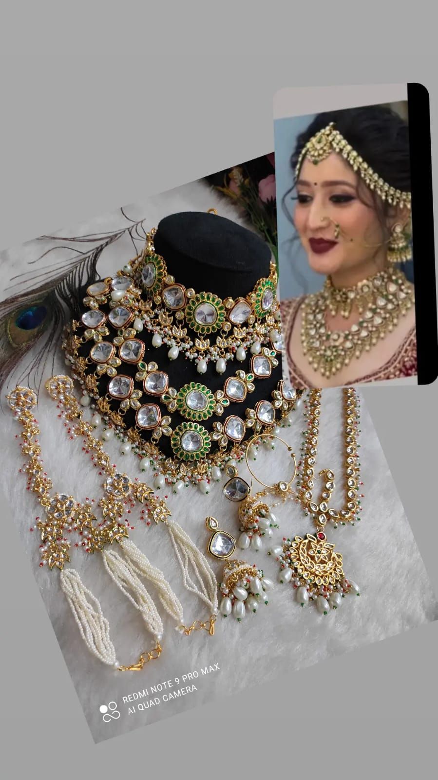 Exquisite Green Kundan Bridal Set