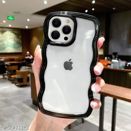 Black Zig Zag Frame  Silicon Case for Apple Iphone 11 Pro