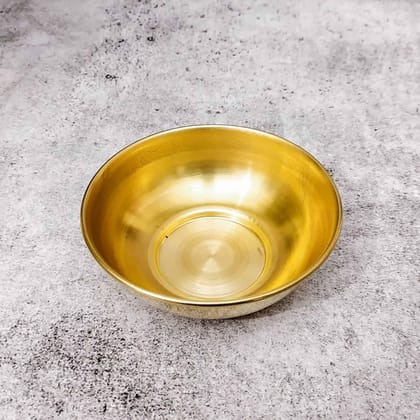 Brass Plain Bowl - 4.8 inch Diameter - Set of Two | Classic Brass Bowls for Serving - Set of 2