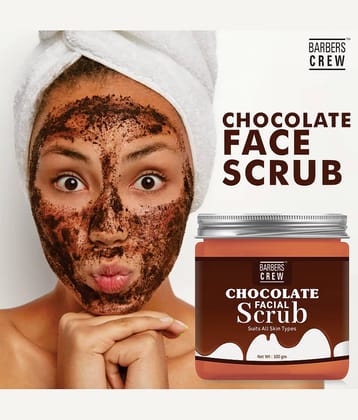 Barbers Crew Chocolate Facial Scrub For Skin Brightning & Tan Removal Scrub For Facial Scrub 100 gm