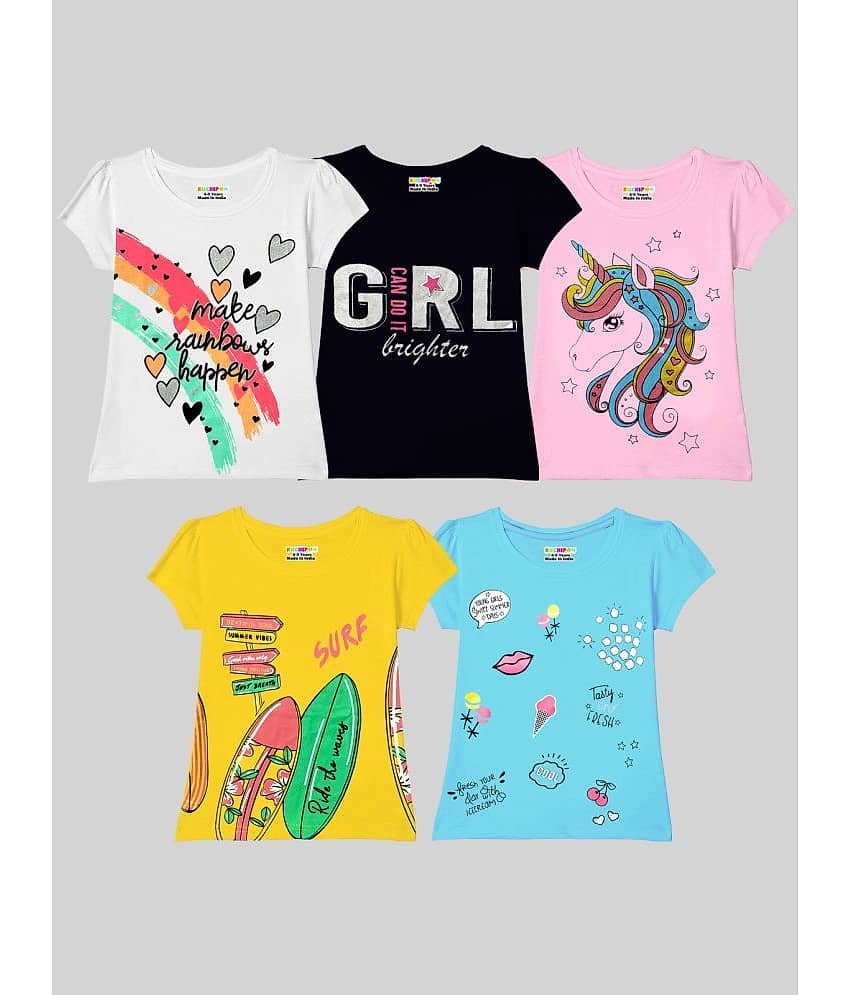 Kuchipoo Pack of 5 Girls Cotton Blend Top ( Multicolor3 )