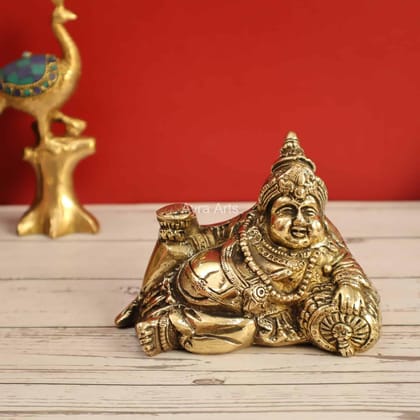Prosperous Brass Kubera - 4 inch Height