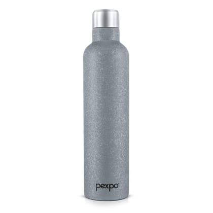 Pexpo Stainless Steel, ISI Certified ISI Certified Flask, 750 ml, Grey with Steel Cap, Oreo | Portable & Keeps Beverages Hot/Cold for 24+ Hours