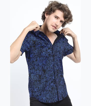 Ketch 100% Cotton Slim Fit Printed Half Sleeves Men's Casual Shirt - Black ( Pack of 1 )