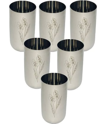 A & H ENTERPRISES - Daily Use Water Steel Glasses Set 300 ml ( Pack of 6 )