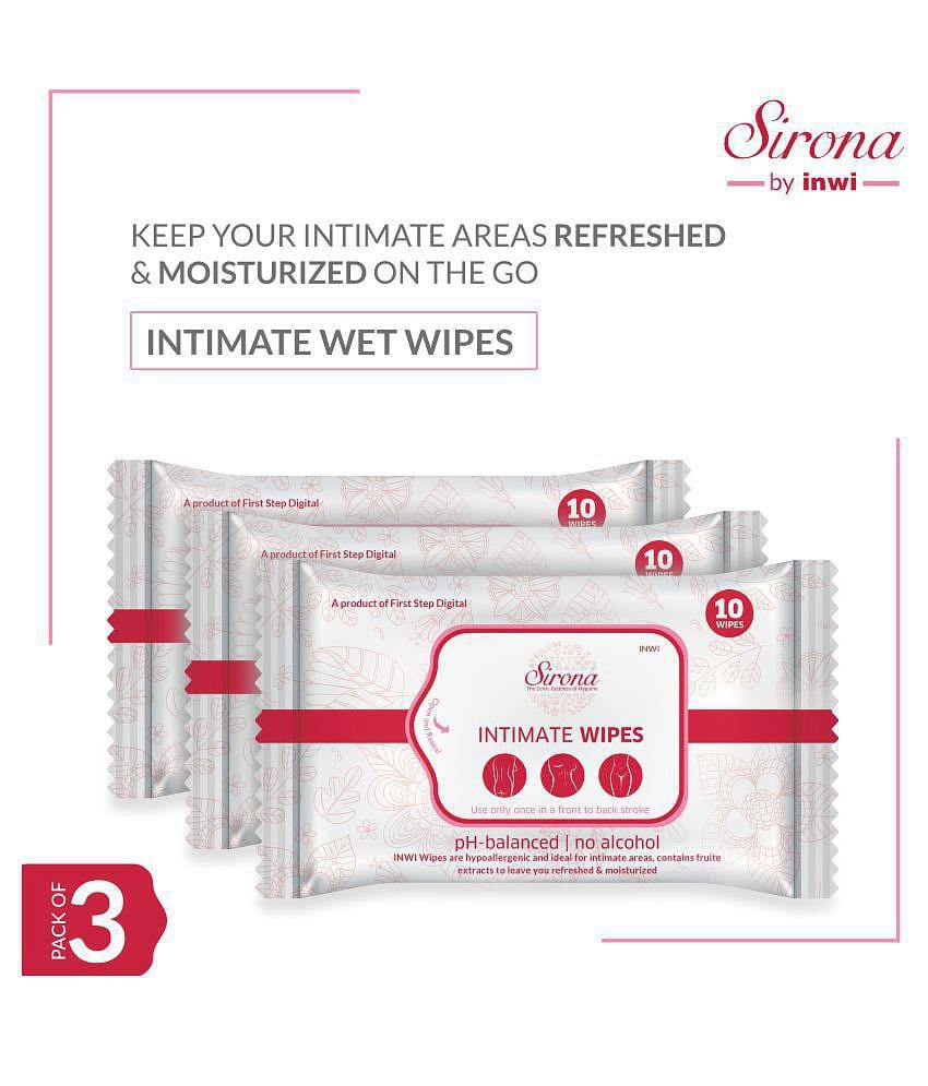 Sirona Intimate Wet Wipes (30 Wipes - 3 Pack)