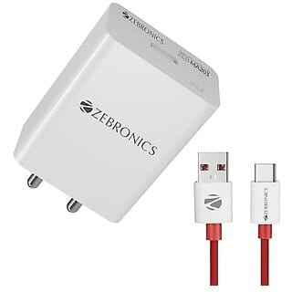 Zebronics MA203 USB Charger 1 Meter Cable 30W max Multi Protocol for Smartphones| Tablets Rapid Charge Wide Voltage Support Built in protections