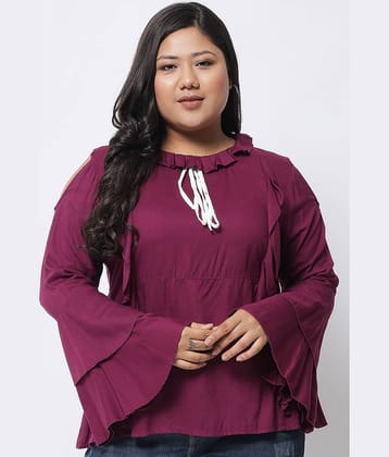 BEYOUND SIZE - THE DRY STATE Women's Rayon Regular Top ( Purple )