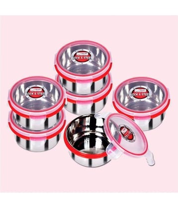 Dream Home Click n Lock 350 Steel Food Container Set of 6 350 mL