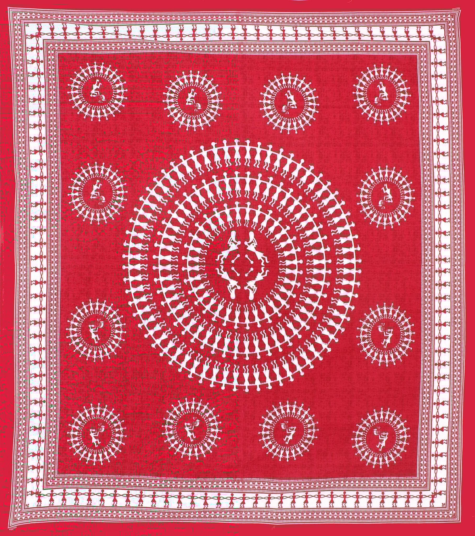 The Bedsheet Adda Standard Queen Size Pure Cotton Jaipuri Printed Economic Double Bedsheet with Two Pillow Covers- ARTICLE-1047