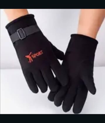 Alamos Black Women's Woollen Gloves ( Pack of 1 )