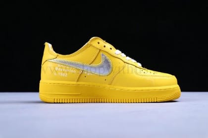 Custom NikeAir Force 1 AF1 Low x Off-White - Yellow-Euro 41