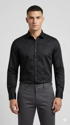 Mens Premium Black Cotton Shirt (60x40 Fabric) | Formal Wear | Regular Fit | Sizes S to XXL Mens Premium Black Cotton Shirt (60x40 Fabric) | Formal Wear | Regular Fit | Sizes S to XXL