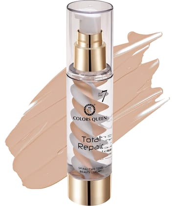 Colors Queen 7 In 1 Total Repair Liquid Matte Foundation 50ml, Natural (Shade - 01)