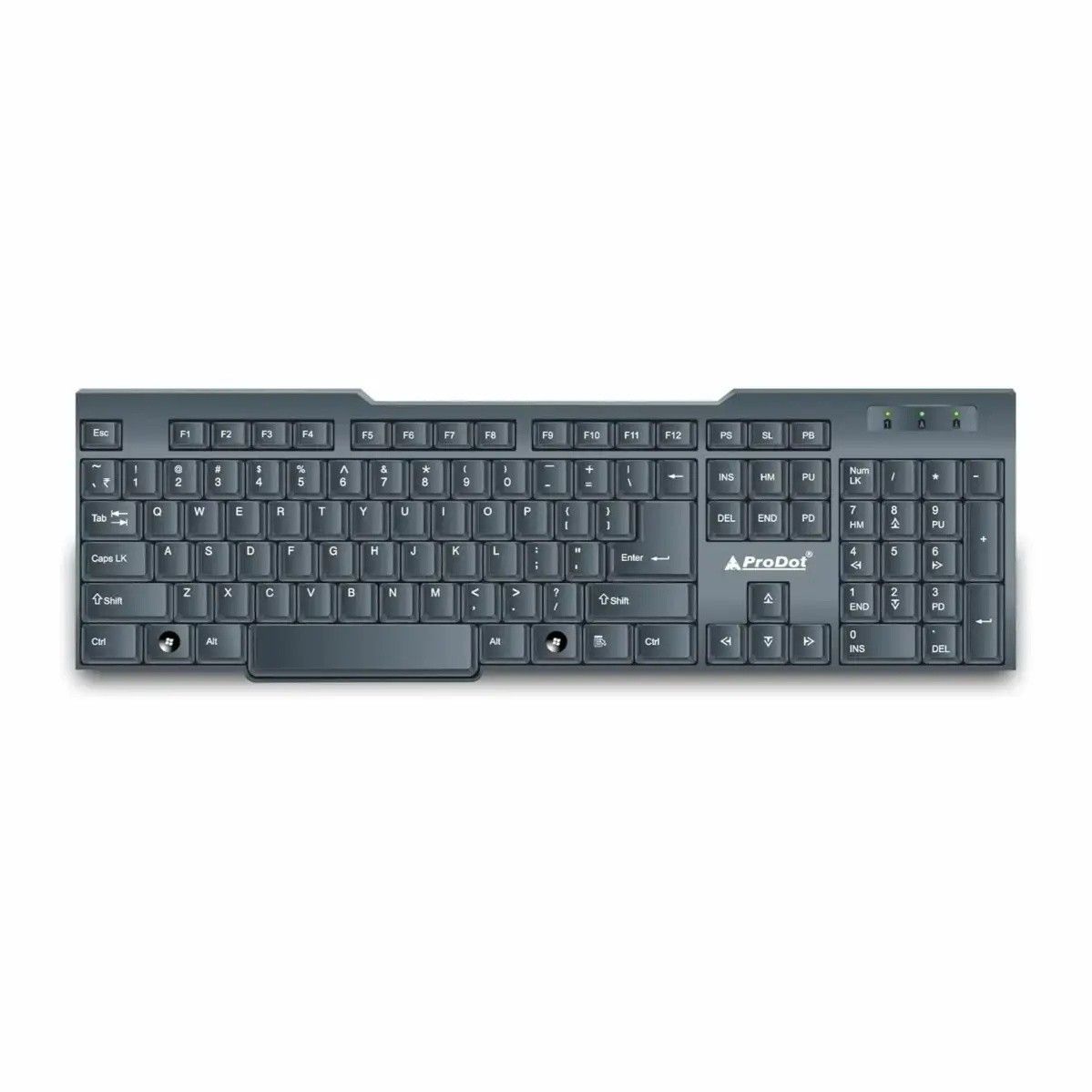 ProDot 207 USB Wired Keyboard/Spill Resistant /104 Keys - Keyboard for Computer/Laptop/Gaming Keyboard