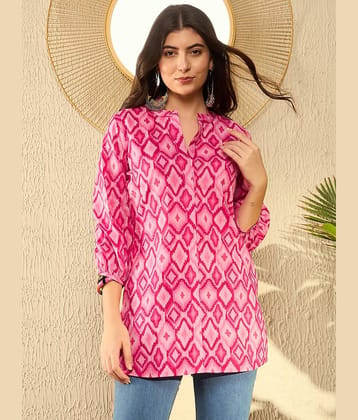Vaamsi Women's Cotton Blend Tunic ( Pink )