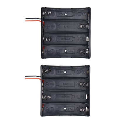 2Pcs 18650 Battery Holder Box 4 Slots With Wire Leads