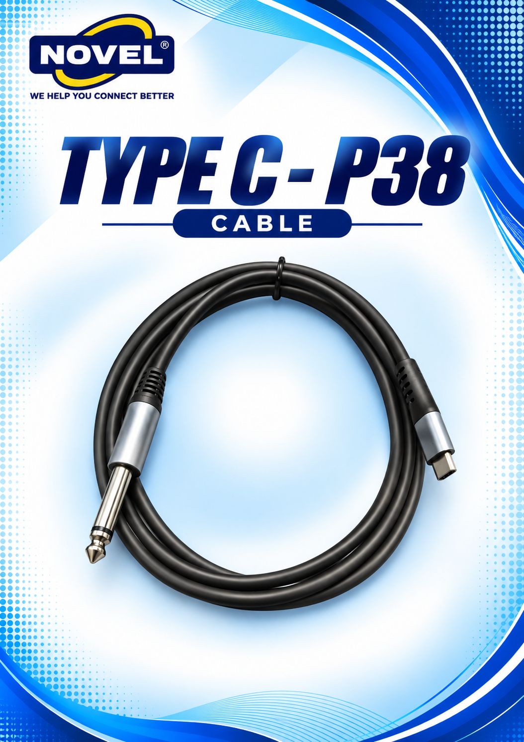 NOVEL TYPE "C" - P38 METAL CABLE 1.5 METER