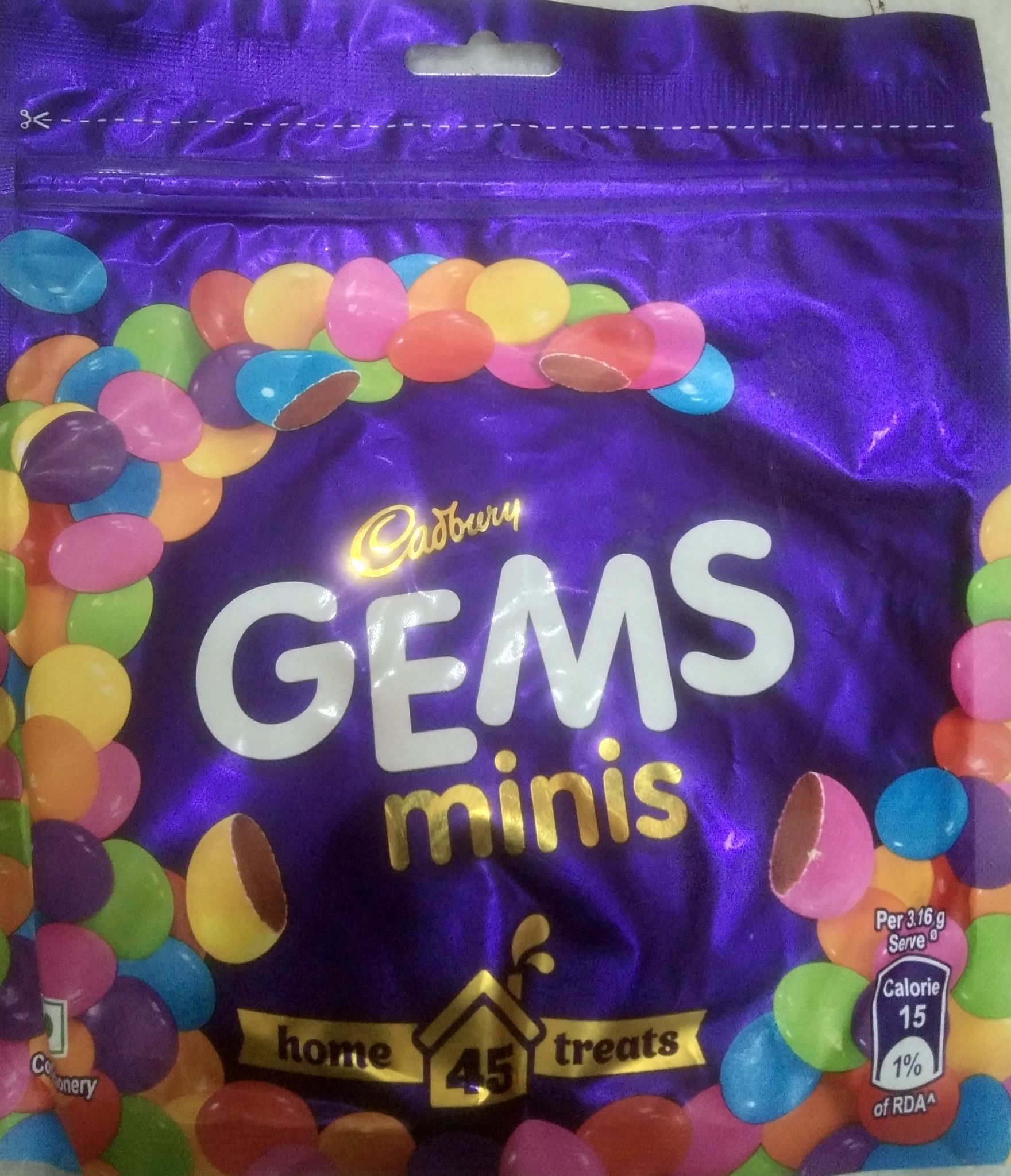 Cadbury gems minis home treat