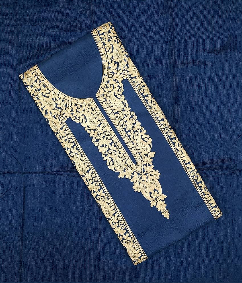 Soul Essence - Unstitched Navy Blue Woollen Dress Material ( Pack of 1 )