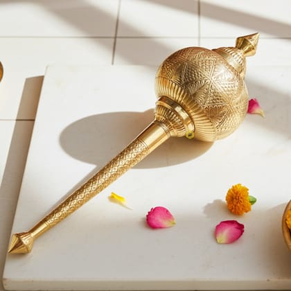 Brass Hanuman Mace, Gada No. 11 – Traditional Hanuman Ji Mace, Length : 42 Inch (ZMAS531 K)