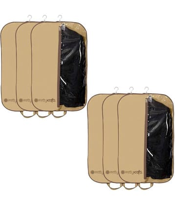 PrettyKrafts Beige Half Transparent Coat Cover (Set of 6)