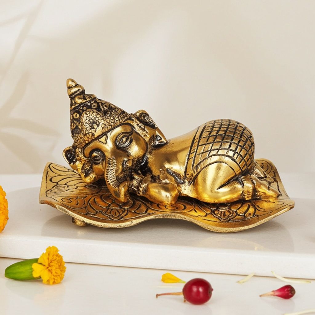 Aluminium  Showpiece Chatai Ganesh (ASMAS384 G)