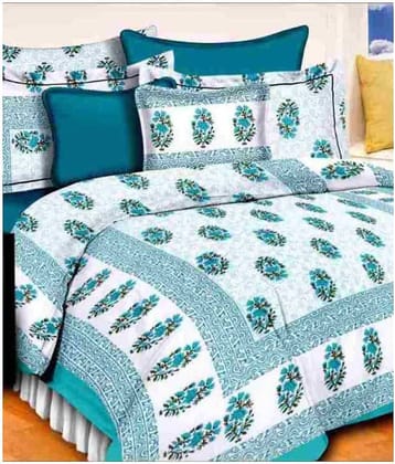 Uniqchoice Cotton Double Bedsheet with 2 Pillow Covers ( 240 cm x 215 cm )