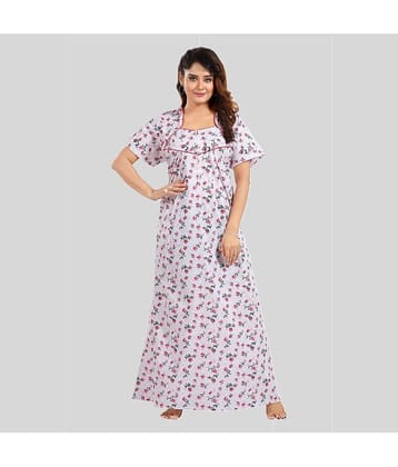 Gutthi - Pink Cotton Women's Nightwear Nighty & Night Gowns ( Pack of 1 )