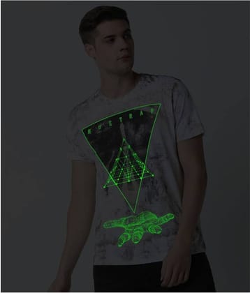 Huetrap Cotton White Printed T-Shirt