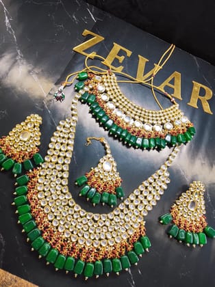 ZEVAR | Premium Quality Kundan Bridal Jewellery Earring With Maangtika1