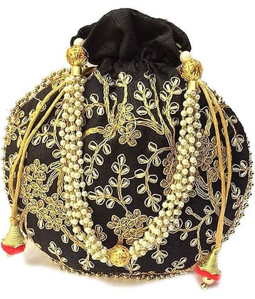 Apratim Black Silk Potli