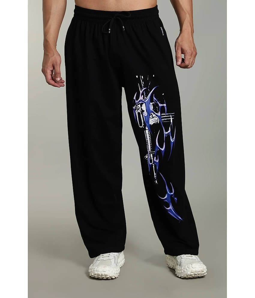 Glito Black Cotton Men's Joggers ( Pack of 1 )