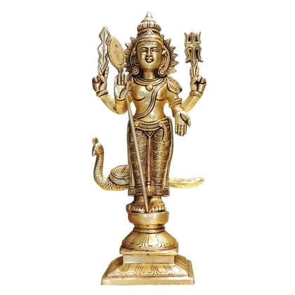 Brass Murugan Devi Idol – Kartikeya Brass God Statue Temple Decor, Height : 11.5 Inch (BSMAS1808 D)