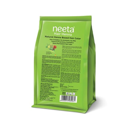 Neeta Hair Henna Powder Hair Color with 5 Herbs Natural Brown 125gm Pack of 4, Ammonia Free Hair Colour for Women & Men
