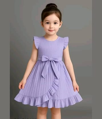 Mullick the designer Cotton Blend Frock For Girls ( Pack of 1 , Lavender )