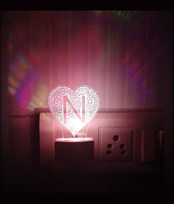 DIONA Night Lamp N Alphabet Heart Shape Birthday, Valentine, Anniversary Gift